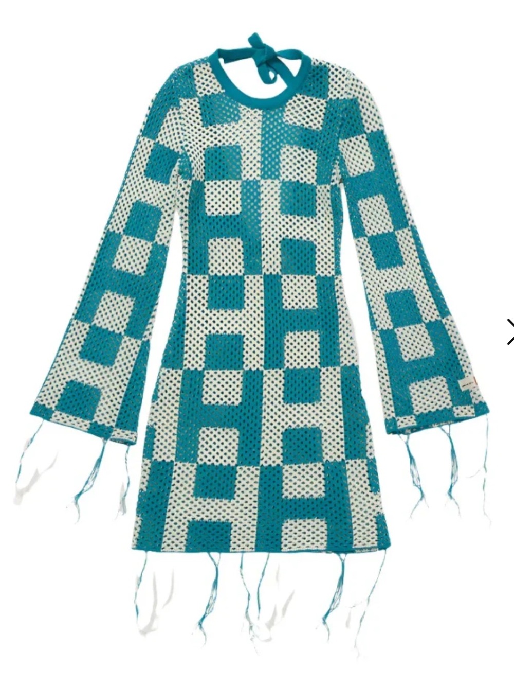 Urban Outfitters HONOR THE GIFT CROCHET DRESS TEAL Small NEW
